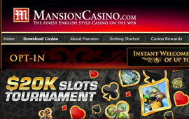 Mansion Casino is running a $20,000 slots tournament