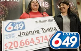 Joanne Tsetta from Edmonton won the $20 million 6-49 Lottery jackpot recently