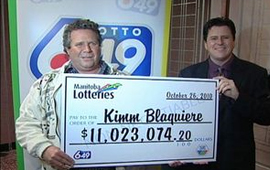 Kimm Blaquiere of Victoria Beach has won the Lotto 6/49 $11 million jackpot