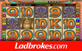 Player wins GBP75,000 on Mega Moolah Isis game at Ladbrokes Casino