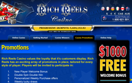 Rich Reels Casino is offering a new welcome bonus