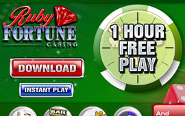 Ruby Fortune is offering new players a chance to play for one hour, absolutely free